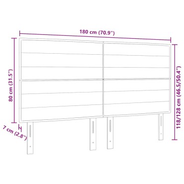 vidaXL LED κεφαλάρι με LED ταινίες φωτός Μαύρο ύφασμα 180x7x128cm