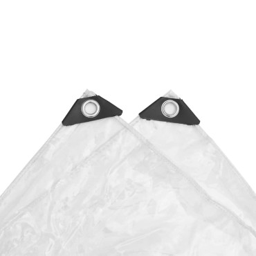 vidaXL σαφής μουσαμάς με τις οπές 6x8 m PVC