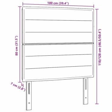 vidaXL Κεφαλάρι Ανοιχτό γκρι ύφασμα 100x7x128cm 1 τεμ.