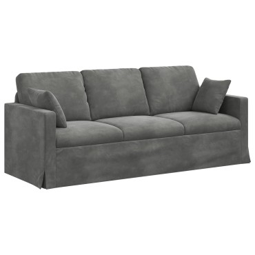vidaXL Καναπές Σκούρο Γκρι 198x78x80cm Βελούδο