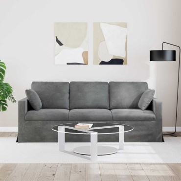vidaXL Καναπές Σκούρο Γκρι 198x78x80cm Βελούδο