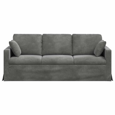 vidaXL Καναπές Σκούρο Γκρι 198x78x80cm Βελούδο