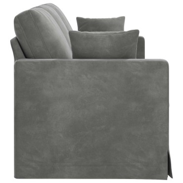 vidaXL Καναπές Σκούρο Γκρι 198x78x80cm Βελούδο