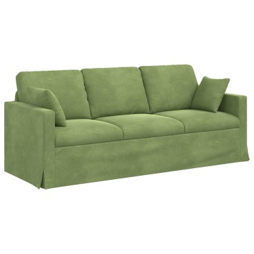 vidaXL Καναπές Ανοιχτό Πράσινο 198x78x80cm Βελούδο