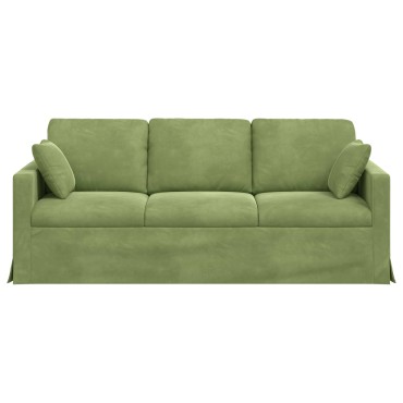 vidaXL Καναπές Ανοιχτό Πράσινο 198x78x80cm Βελούδο