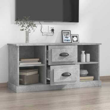 vidaXL Έπιπλο Τηλεόρασης Γκρι Σκυρ. 99,5x35,5x48cm Επεξ. Ξύλο