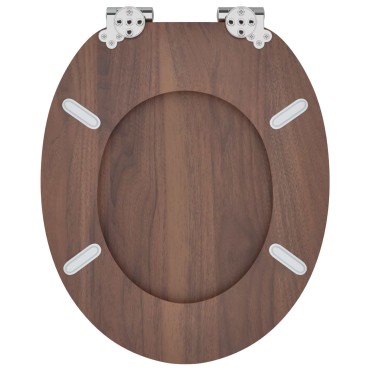 vidaXL Μαλακή κλειστή λεκάνη 2 τμχ. Καφέ 44 x 38 εκ. Πίνακας MDF