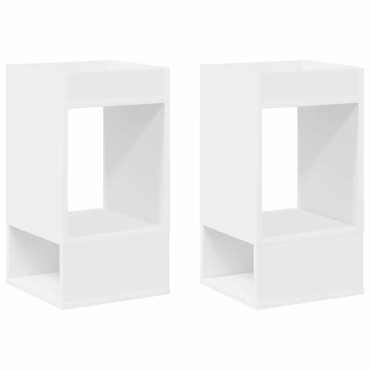 vidaXL End Table 2 τεμ. Λευκό 30x30x56cm Επεξεργασμένο Ξύλο