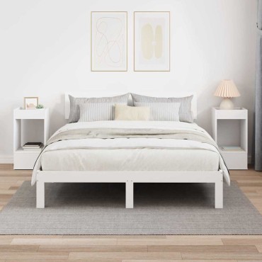 vidaXL End Table 2 τεμ. Λευκό 30x30x56cm Επεξεργασμένο Ξύλο