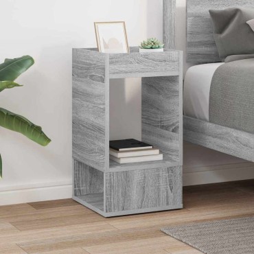 vidaXL End Table Γκρίζο Σονομα 30x30x56cm Επεξεργασμένο Ξύλο