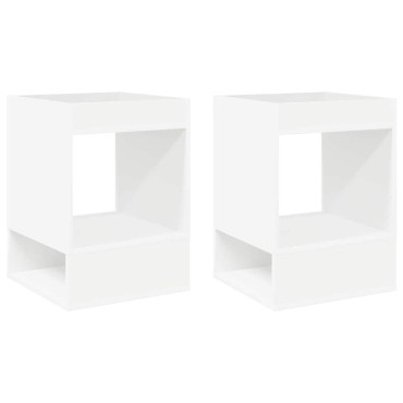 vidaXL End Table 2 τεμ. Λευκό 40x40x56cm Επεξεργασμένο Ξύλο