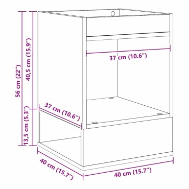 vidaXL End Table 2 τεμ. Καπνιστό Δρύς 40x40x56cm