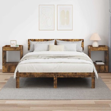 vidaXL End Table 2 τεμ. Καπνιστό Δρύς 40x40x56cm