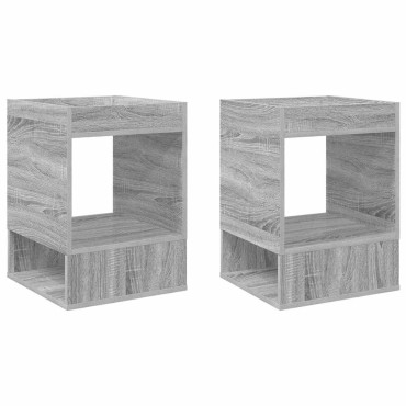 vidaXL End Table 2 τεμ. Γκρίζο Σονομα 40x40x56cm