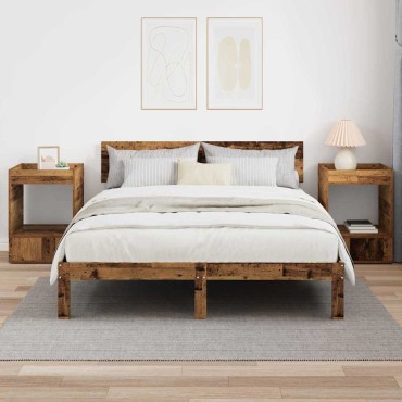 vidaXL End Table 2 τεμ. Παλιό ξύλο 40x40x56cm Επεξεργασμένο Ξύλο