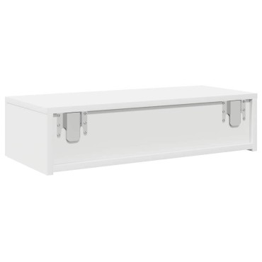 vidaXL Ράφι τοίχου με συρτάρια Λευκό 60x26,5x15cm Κατασκευασμένο ξύλο 1 τεμ.