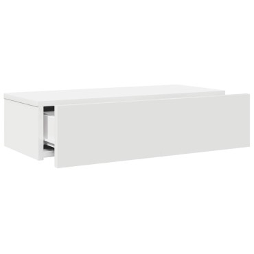 vidaXL Ράφι τοίχου με συρτάρια Λευκό 60x26,5x15cm Κατασκευασμένο ξύλο 1 τεμ.