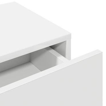 vidaXL Ράφι τοίχου με συρτάρια Λευκό 60x26,5x15cm Κατασκευασμένο ξύλο 1 τεμ.