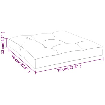 vidaXL Μαξιλάρι Παλέτας Γκρι 70x70x12cm Υφασμάτινο