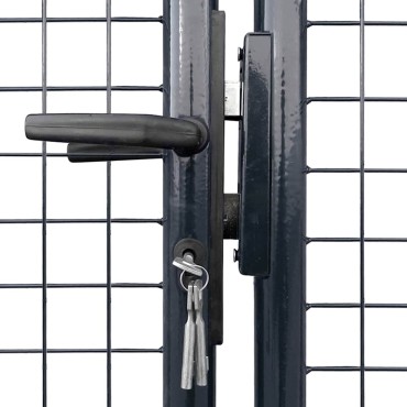 vidaXL Πόρτα Κήπου με Πλέγμα Γκρι 400x175 εκ. από Γαλβανισμένο Ατσάλι