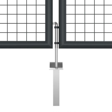 vidaXL Πόρτα Κήπου με Πλέγμα Γκρι 400x125 εκ. από Γαλβανισμένο Ατσάλι