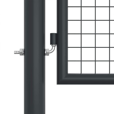 vidaXL Πόρτα Κήπου με Πλέγμα Γκρι 400x125 εκ. από Γαλβανισμένο Ατσάλι