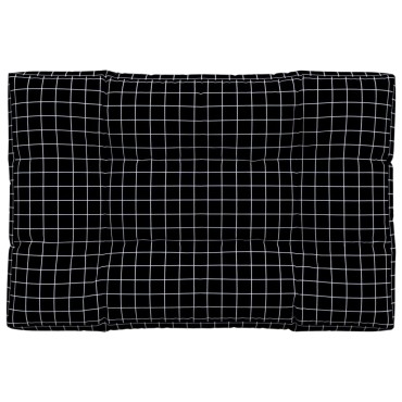 vidaXL Μαξιλάρι Παλέτας Μαύρο Καρό 120x80x12cm Υφασμάτινο