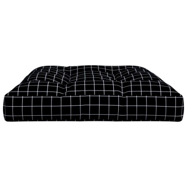 vidaXL Μαξιλάρι Παλέτας Μαύρο Καρό 120x80x12cm Υφασμάτινο