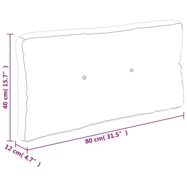vidaXL Μαξιλάρι Παλέτας Γκρι 80x40x12cm Υφασμάτινο