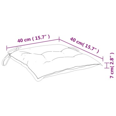 vidaXL Μαξιλάρια Καρέκλας 2 τεμ. Μαύρο Καρό 40x40x7cm Υφασμάτινα