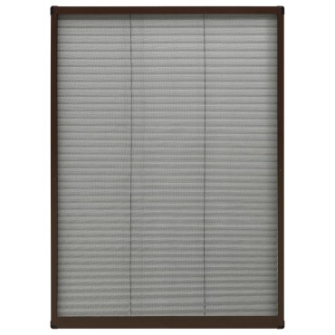 vidaXL Σήτα Παραθύρου Πλισέ Καφέ 80 x 120 εκ. από Αλουμίνιο