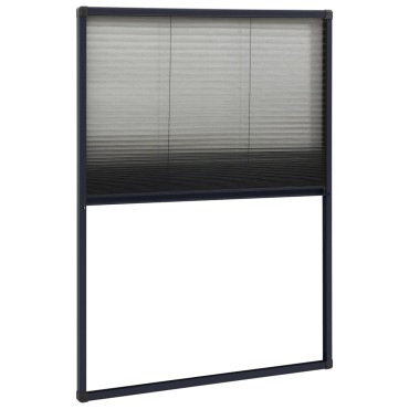 vidaXL Σήτα Παραθύρου Πλισέ Ανθρακί 80 x 120 εκ. από Αλουμίνιο