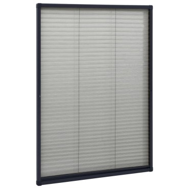 vidaXL Σήτα Παραθύρου Πλισέ Ανθρακί 80 x 120 εκ. από Αλουμίνιο