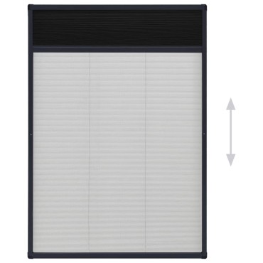 vidaXL Σήτα Παραθύρου Πλισέ Ανθρακί 80 x 120 εκ. από Αλουμίνιο