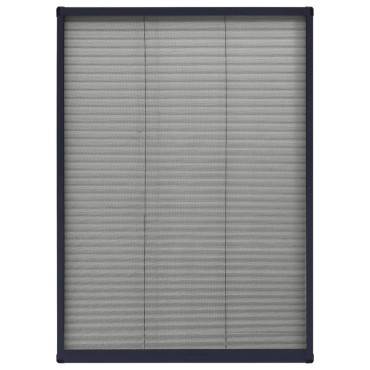 vidaXL Σήτα Παραθύρου Πλισέ Ανθρακί 80 x 120 εκ. από Αλουμίνιο