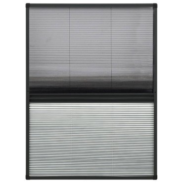 vidaXL Σήτα Παραθύρου Πλισέ με Σκίαστρο 80 x 120 εκ. Αλουμινίου