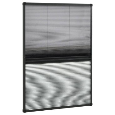 vidaXL Σήτα Παραθύρου Πλισέ με Σκίαστρο 80 x 120 εκ. Αλουμινίου
