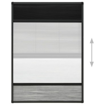 vidaXL Σήτα Παραθύρου Πλισέ με Σκίαστρο 80 x 120 εκ. Αλουμινίου