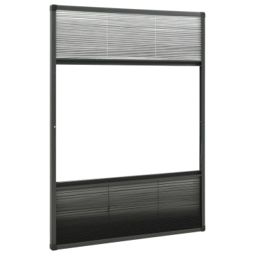vidaXL Σήτα Παραθύρου Πλισέ με Σκίαστρο 80 x 120 εκ. Αλουμινίου