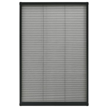 vidaXL Σήτα Παραθύρου Πλισέ Ανθρακί 80 x 160 εκ. από Αλουμίνιο