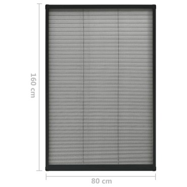 vidaXL Σήτα Παραθύρου Πλισέ Ανθρακί 80 x 160 εκ. από Αλουμίνιο