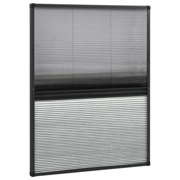 vidaXL Σήτα Παραθύρου Πλισέ με Σκίαστρο 80 x 100 εκ. Αλουμινίου