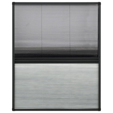 vidaXL Σήτα Παραθύρου Πλισέ με Σκίαστρο 80 x 100 εκ. Αλουμινίου