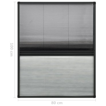 vidaXL Σήτα Παραθύρου Πλισέ με Σκίαστρο 80 x 100 εκ. Αλουμινίου