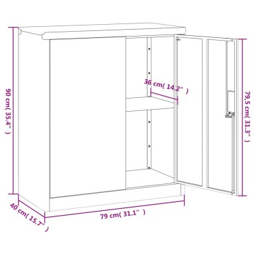 vidaXL Αρχειοθήκη Μαύρη 79x40x90cm από Ατσάλι 1 τεμ.