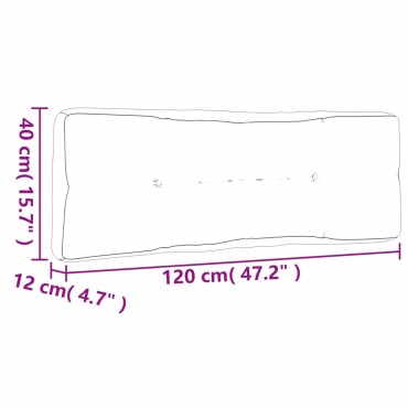 vidaXL Μαξιλάρι Παλέτας Γκρι 120x40x12cm Υφασμάτινο