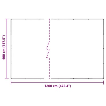 vidaXL Σαφής μουσαμάς με οπές 4x12 m PVC