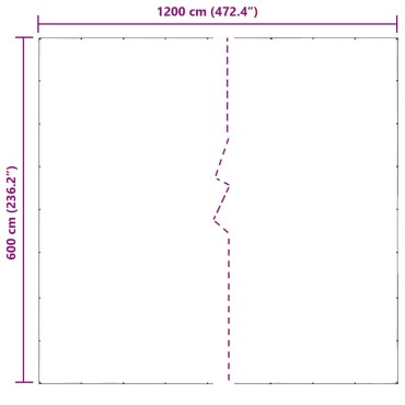 vidaXL Σαφής μουσαμάς με οπές 6x12 m PVC