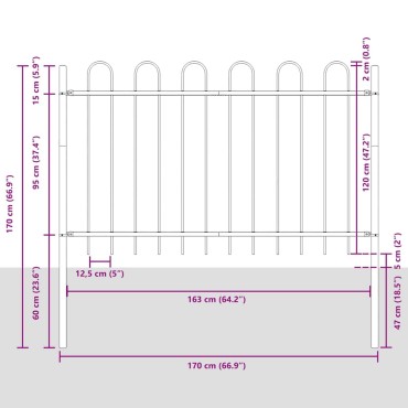 vidaXL Φράχτης Κήπου BOXTEL Λευκό 170x3,4x170cm