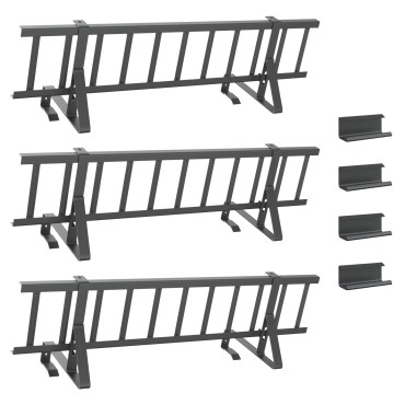 vidaXL Φρουρός χιονιού οροφής Ανθρακί 300 x 29,5 x 34,5 εκ. Ατσάλι